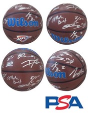 2024-2025 OKC Thunder Signed Team Basketball SHAI JDUB DORT NBA FINALS PSA AUTO