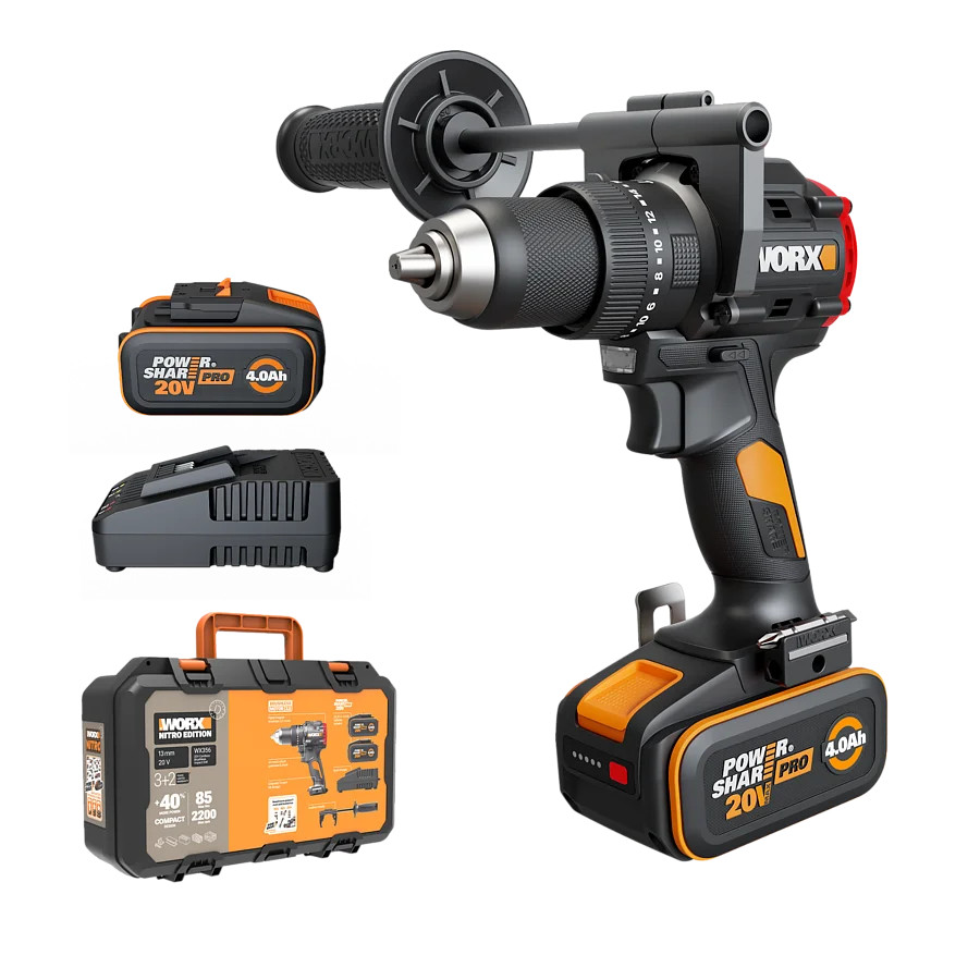 WORX Akku Schlagbohrer, 20V, 85 Nm, Bürstenlos, WX356