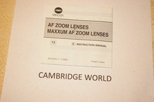 MINOLTA AF MAXXUM ZOOM LENS INSTRUCTION MANUAL GUIDE BOOK ORIGINAL GENUINE
