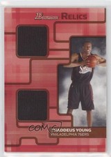 2007-08 Bowman Draft Picks & Stars Relics Dual Silver 4/25 Thaddeus Young 1p8