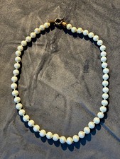 Vintage Kette 48 cm handgeknotet 7 mm Perlenoptik Lorenz Etui Barmen