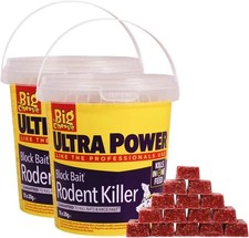 2 xThe Big Cheese All-Weather Ultra Block Bait Rat & Mouse Rodent Control Poison