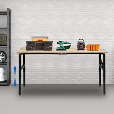 Adjustable Workbench Workshop Heavy-Duty Worktable w/Power Outlet 1361kg/3000lbs