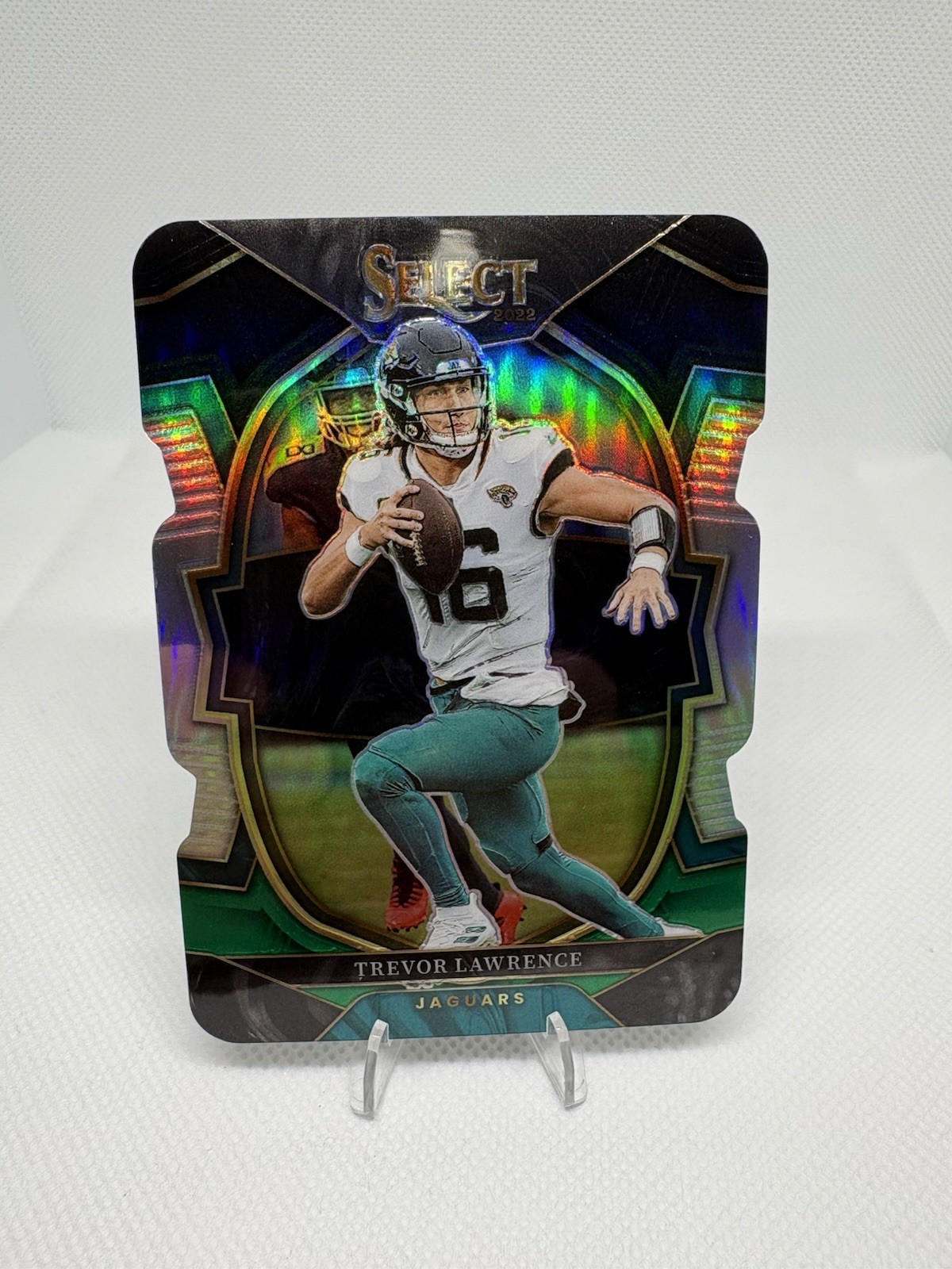 2022 Panini Select Trevor Lawrence Concourse Black & Green Prizm Die-Cut #41