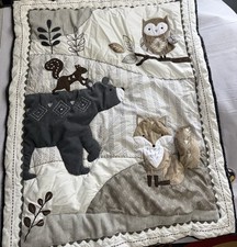Lambs Ivy Woodland Forest 3 Piece Crib Bedding Set Quilt Sheet Dust Ruffle