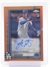 JUSTIN WROBLESKI 2025 TOPPS CHROME ROOKIE ORANGE REFRACTOR AUTO /25 Q0M-621