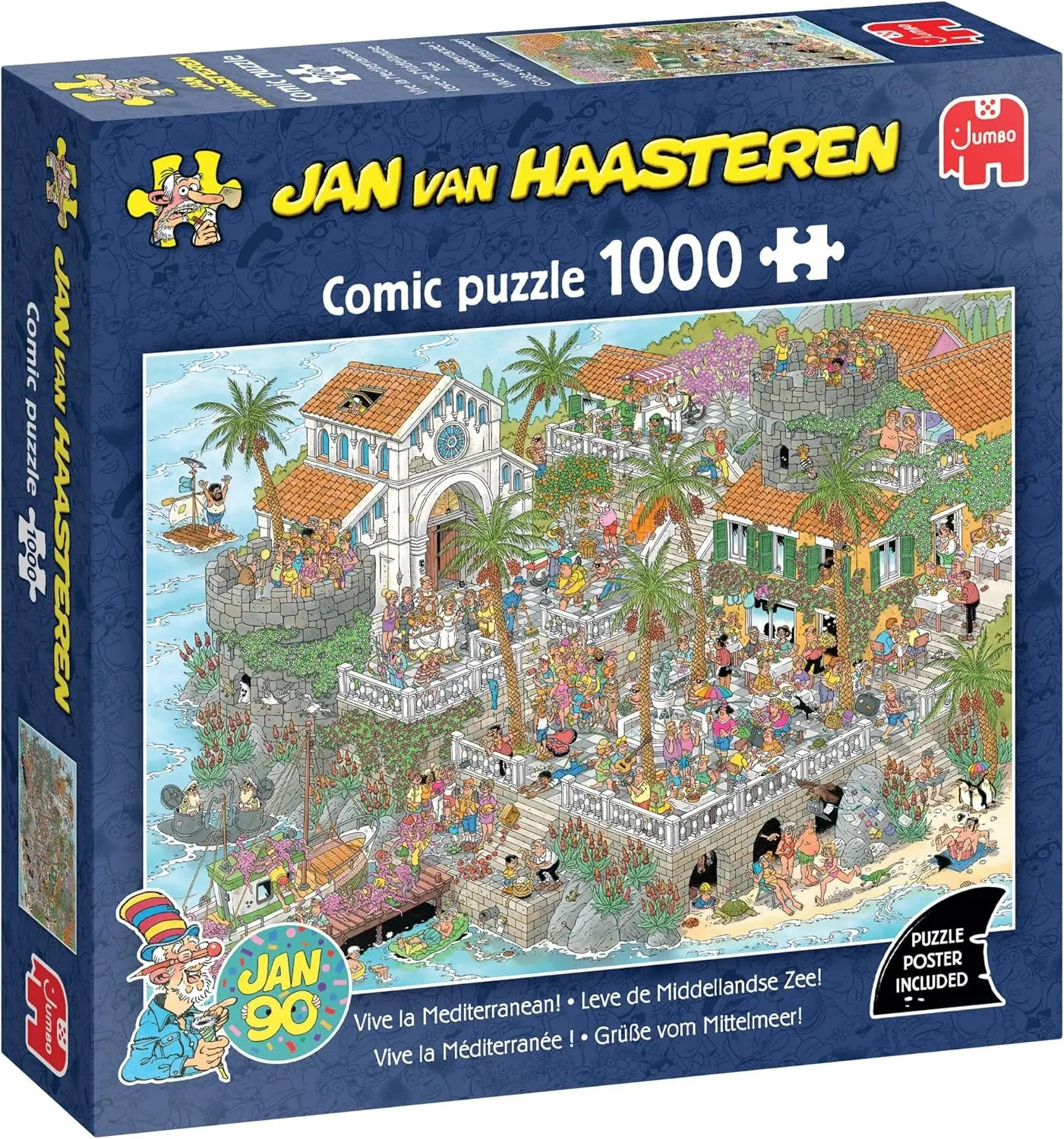 Jan van Haasteren Grüße vom Mittelmeer – 1000 Teile Puzzle Für Erwachsene | Lustiges, Kniffliges Wimmelbild Puzzle Für Geburtstag & Weihnachten – FSC-zertifizierte, 68 x 49 cm - Bild 3
