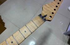 Reverse head 25.5in 22 fret Roasted Flame maple electric guitar neck Locking Nut