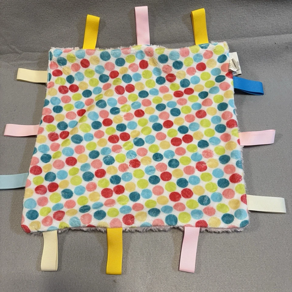 Tourance Polka Dot & Pink Lovey 安全毯 带拉丁标签和毛绒兔子 — 第 3/4 张图片