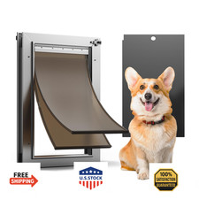 Dog Door All Aluminum Medium, Heavy Duty Pet Door for Insulated Walls  Doors