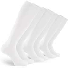 GRAPMKTG 3 Pack Soccer Socks for Kids Baseball Softball X-Small, White
