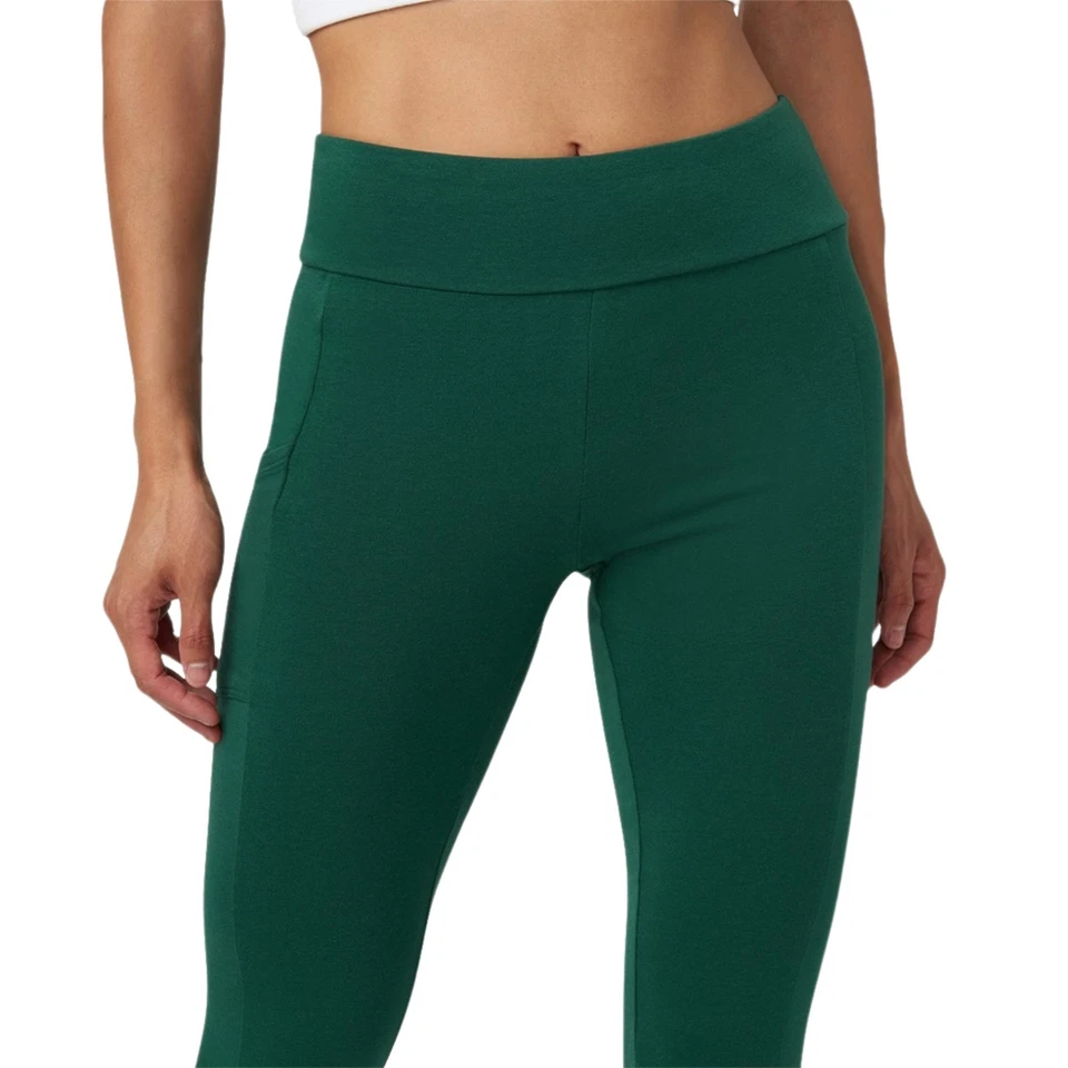 Leggings HUE para mujer de tiro medio Tech con bolsillo talla XL X-grande verde pino Foto 2 de 4