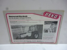 PEKO Universal-Verdeck für Schlepper Original altes Prospekt 2 Seiten