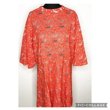 ASOS Curve red orange floral lace dress size plus 24 NWT holiday feminine party