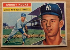1956 TOPPS Johnny Kucks Rookie Card #88 Excellent EX-NM Condition (white back). rookie card picture