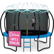 Trampoline 12Ft Outdoor Colorful ASTM Certified Enclosure Net Ladder LED Upsurge