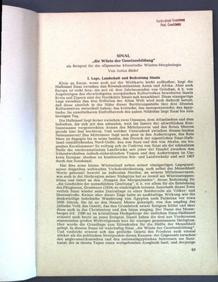 Sinai, die Wüste der Gesetzesbildung als Beispiel für die allgemeine klimatische