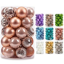 AMS 2.36''/60mm 34ct Christmas Ball Large Ornaments Party Decorations Shatterpro