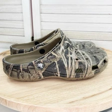 Crocs Classic Realtree Max 4 Camo Print Slip On Clog Sandals Green Mens 8