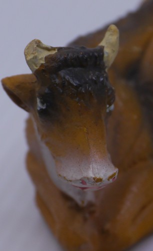 VINTAGE CHALKWARE NATIVITY FIGURES, RESTING COW & DONKEY, ITALY, REPLACEMENTS - Picture 6 of 8