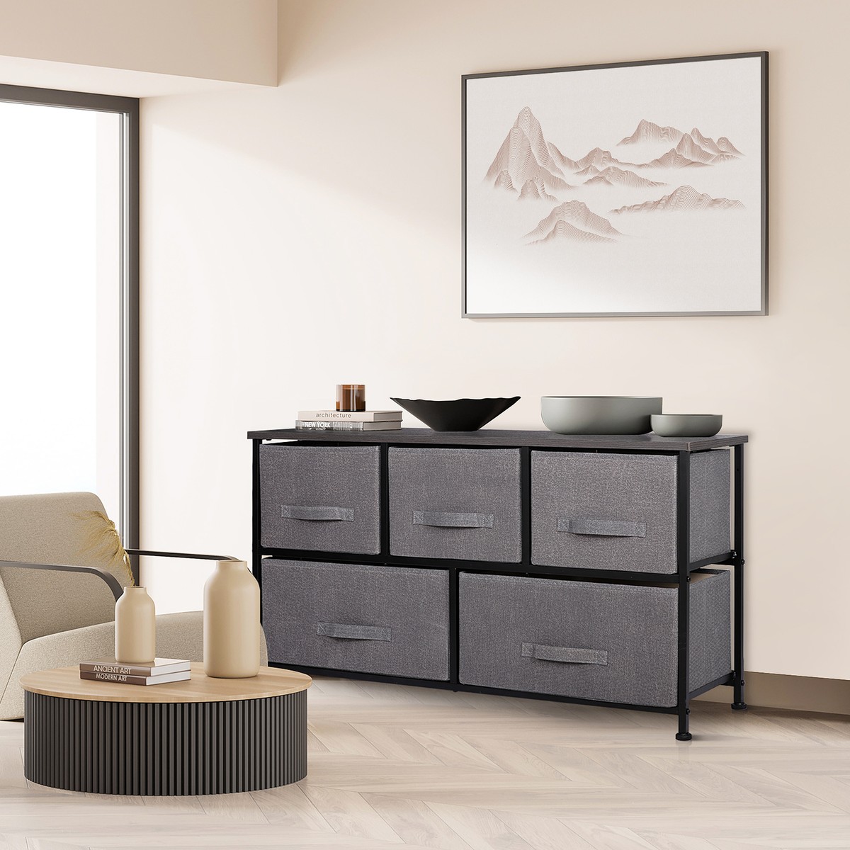 grey wide dresser Amazon.com: Grey Dresser for Bedroom with 6 Drawers, 47" Wide Modern Dressers