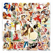 ⭐ 50 Pezzi Mini Retro Sexy Pinup Girls Stile Stickerbomb Adesivi