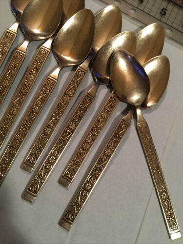 15 Spoons UNITED SILVER CO. Vintage Flatware, Rectangular Decor Handle service - Afbeelding 1 van 11