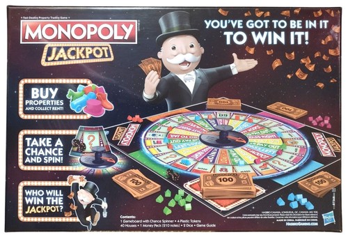 **NUOVO** Monopoly Jackpot Edition B7368 Parker Brothers Gioco da Tavolo - Foto 2 di 3