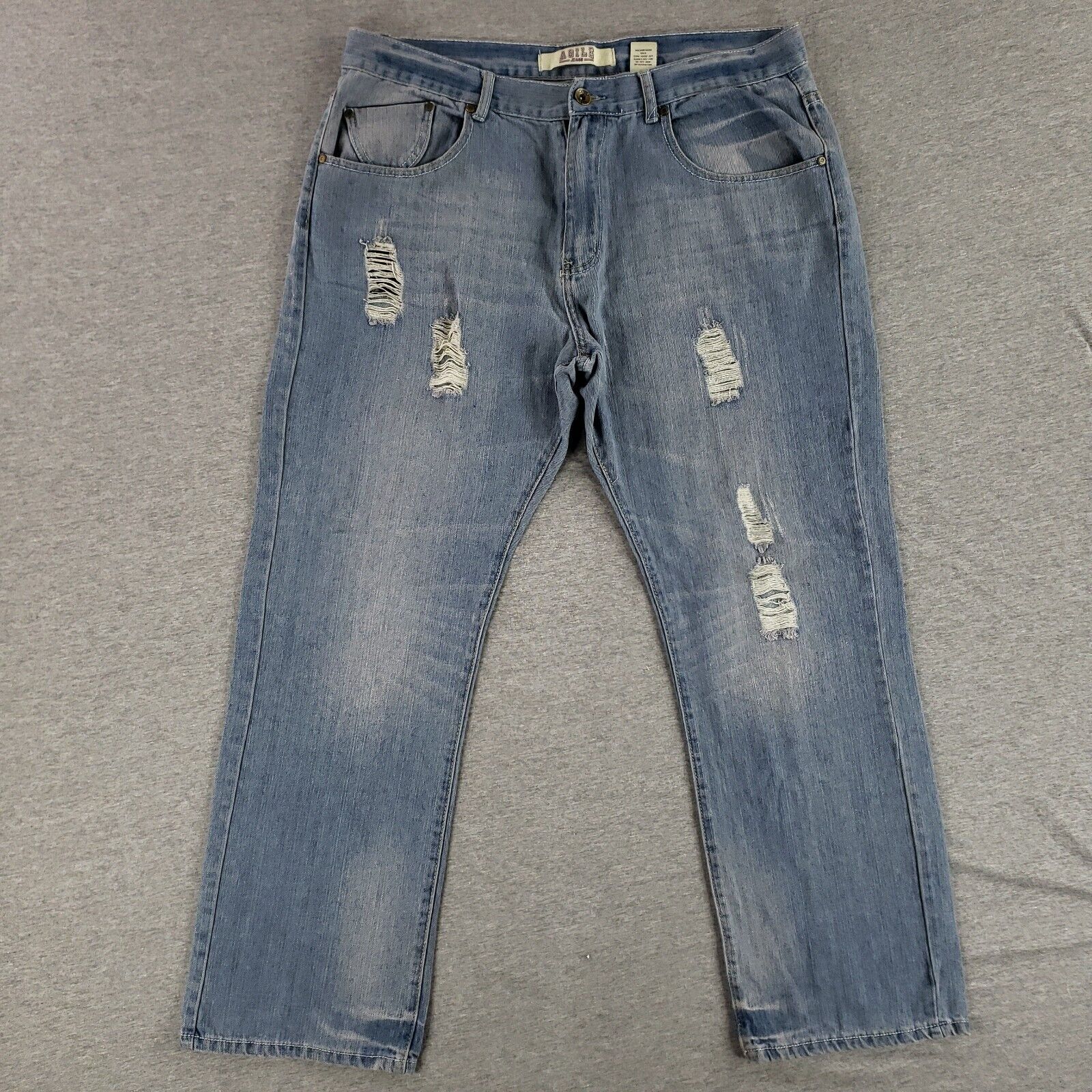 Agile 40 Waist Jeans Super Soft Denim Straight Leg Retro Dis