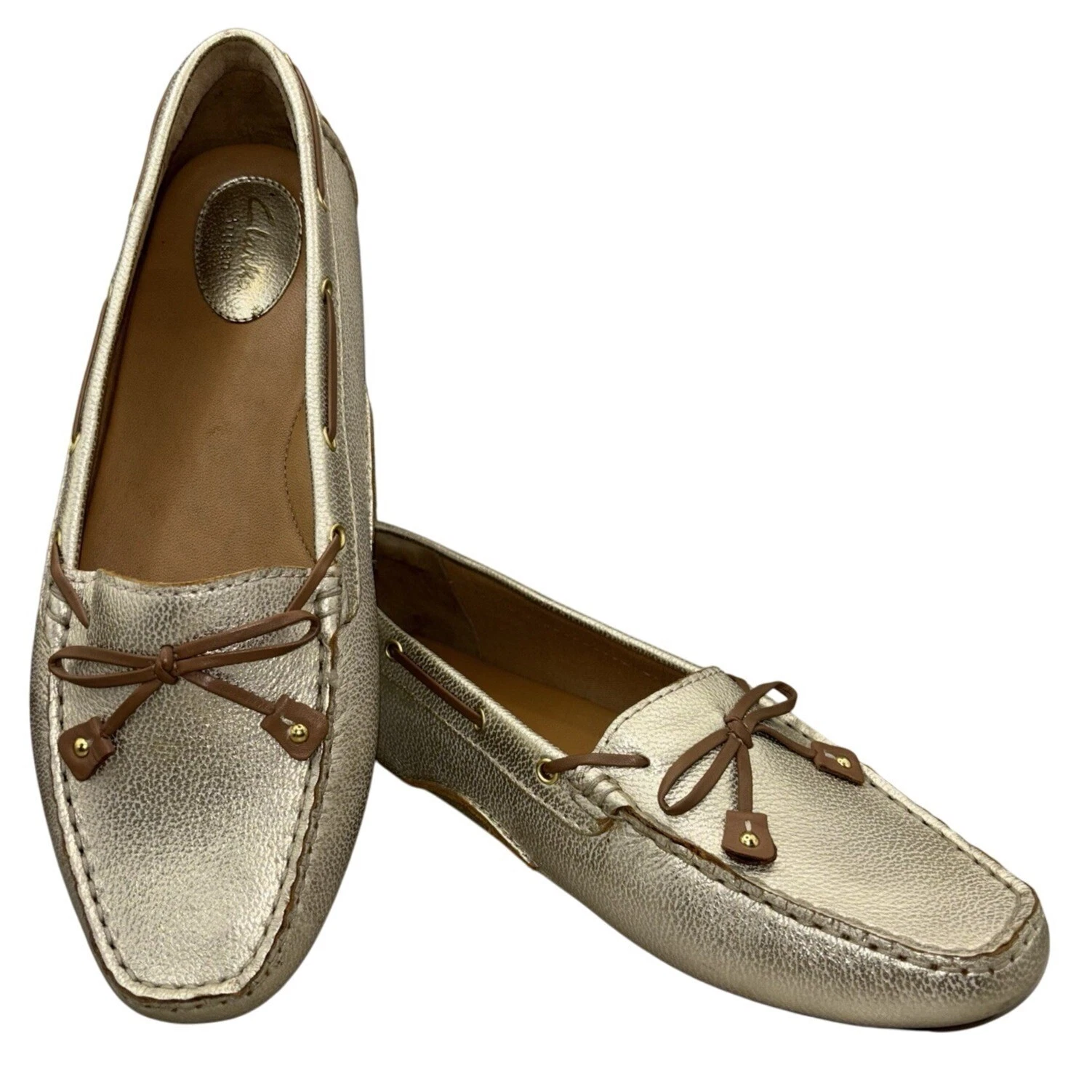 Clarks Artisan Mocassini da Guida Slip On Donna 10W Ballerine in Pelle Oro