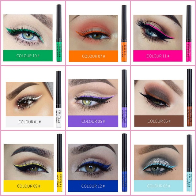 VIBRANT BOLD Liquid Eyeliner - Orange Purple Green Blue ...