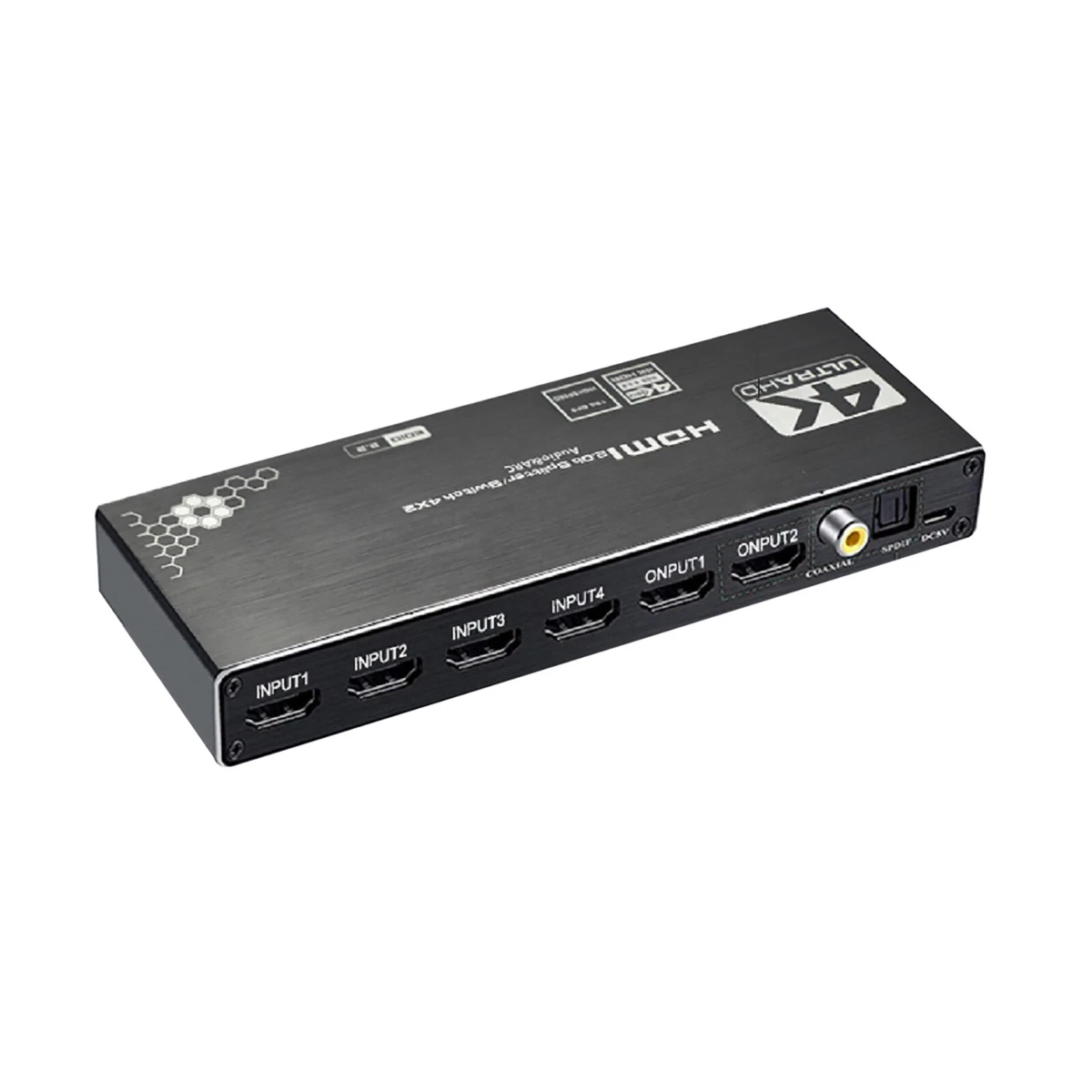 HDMI Switch 4X2 With Audio Separation 4 in 2 out 4K 60Hz HDMI