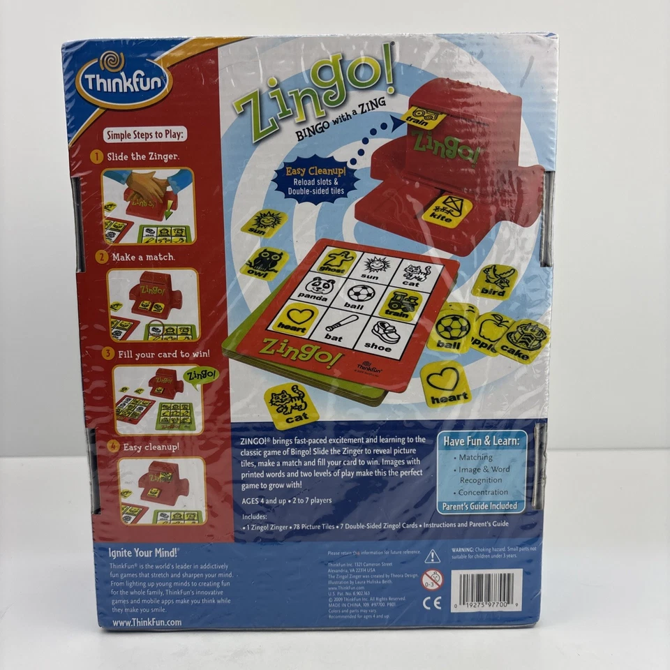 Zingo! "Bingo with a Zing" Kids/ Family Board Game by Thinkfun New Free Ship - Image 2 of 4