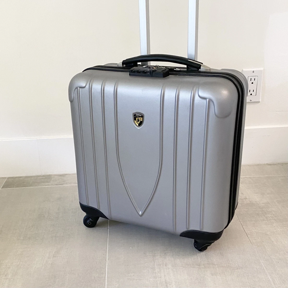 Hey’s Small Square Spinner Hardside Suitcase 16” Business Case VG+ w Combo