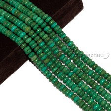 5x8mm Natural Green Turquoise Gems Smooth Rondelle Spacer Loose Beads 15" Strand