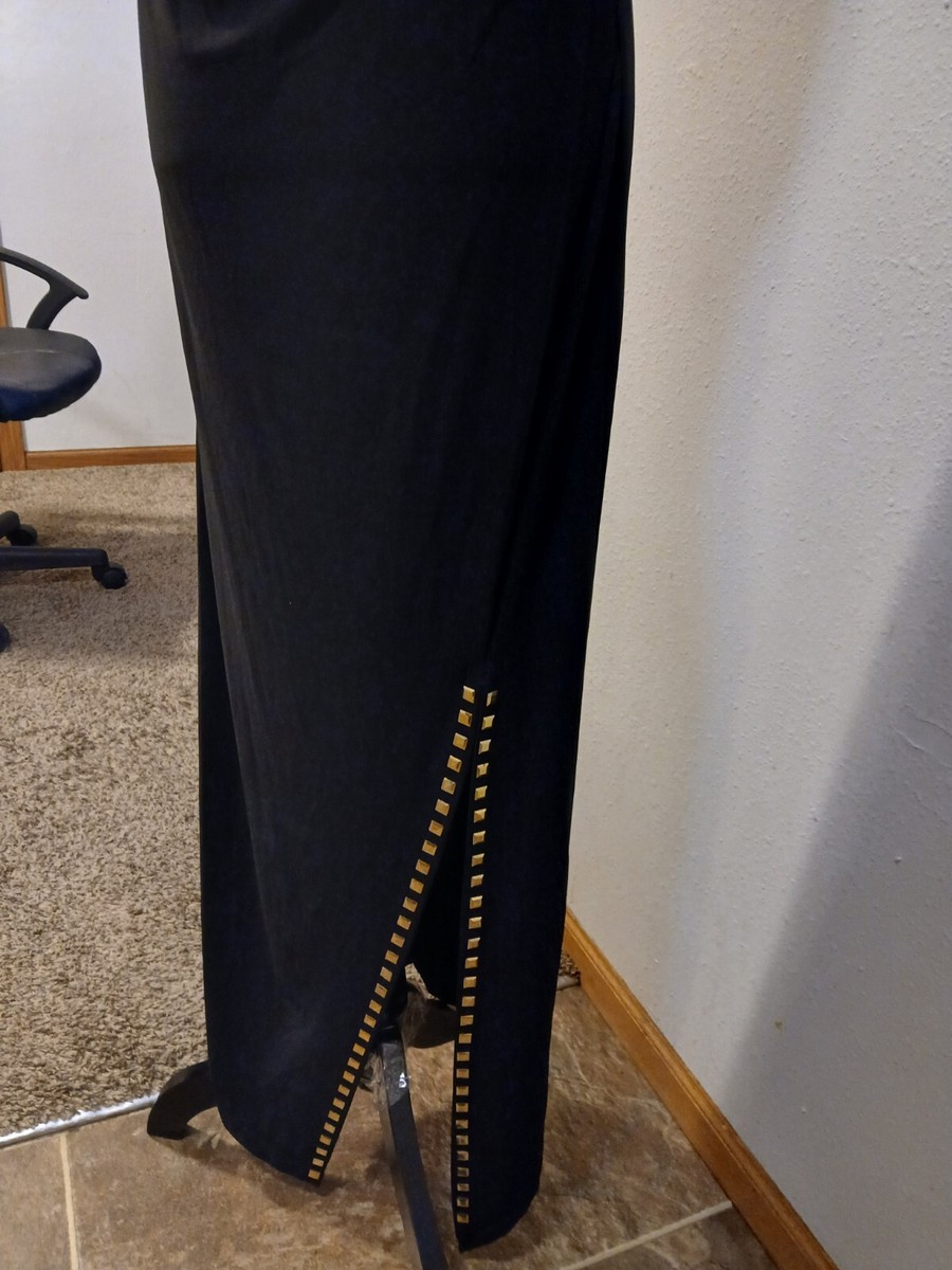slim fit dress slacks Luxurious Gold Studded Maxi Bandage Maxi Dress – CHICIDA main image 0