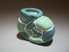 Green Mosaic Ceramic Shell Plant Pot - Earthenware Glazed Ceramic