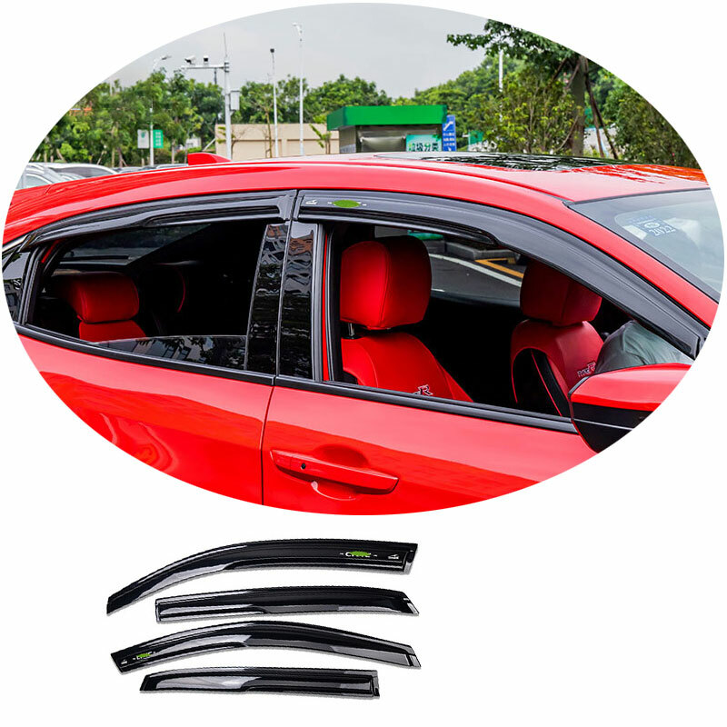 Window Visor Vent Shades Sun Rain Guard For Honda Civic Hatchback 2017-2020 2021