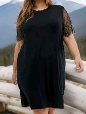 ASOS Mini Dress Woman 18W Black Sheer Lace Sleeves Witchy Whimsigoth Halloween