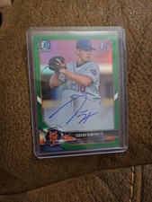 2018 BOWMAN CHROME JORDAN HUMPHREYS 1ST BOWMAN GREEN REFRACTOR AUTOGRAPH #/99