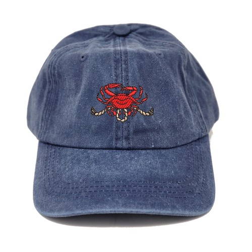 Nautical crab embroidered cotton baseball cap (available in many colors) - Picture 7 of 13