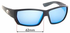 SFx Replacement Sunglass Lenses fits Costa Del Mar Tuna Alley - 62mm Wide