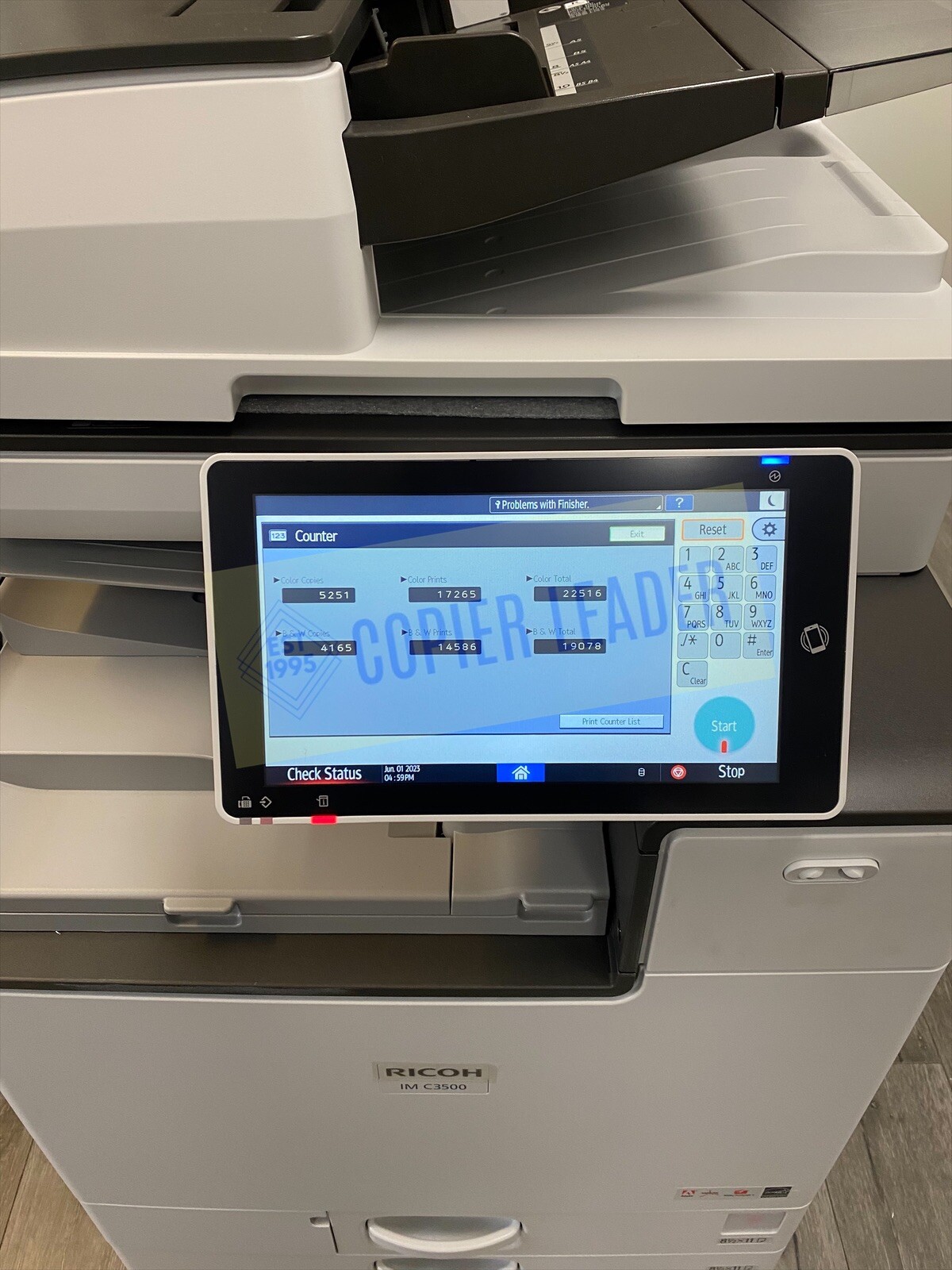 Ricoh IM C3500 (42K Meter Only) Copier Printer Scanner Finisher Fax MFP