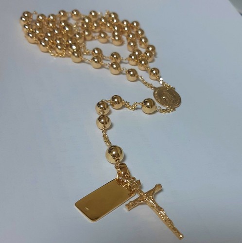 Unique 18K solid gold Rosary Necklace 