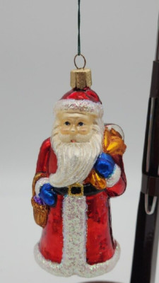 Blown Glass Santa Claus with Gift Sack Christmas Tree Ornament 4.25" | eBay