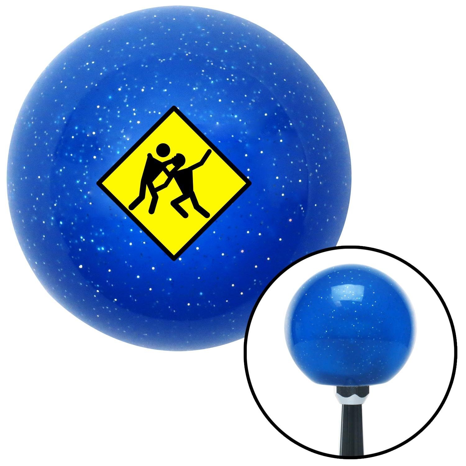 Yield to Zombies Blue Metal Flake Shift Knob with M16x1.5 insert