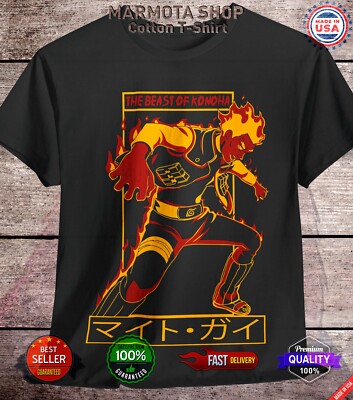Maito Gai Shirt Naruto Shippuden Kakashi Unisex Anime Tee T-Shirt All Size Lee