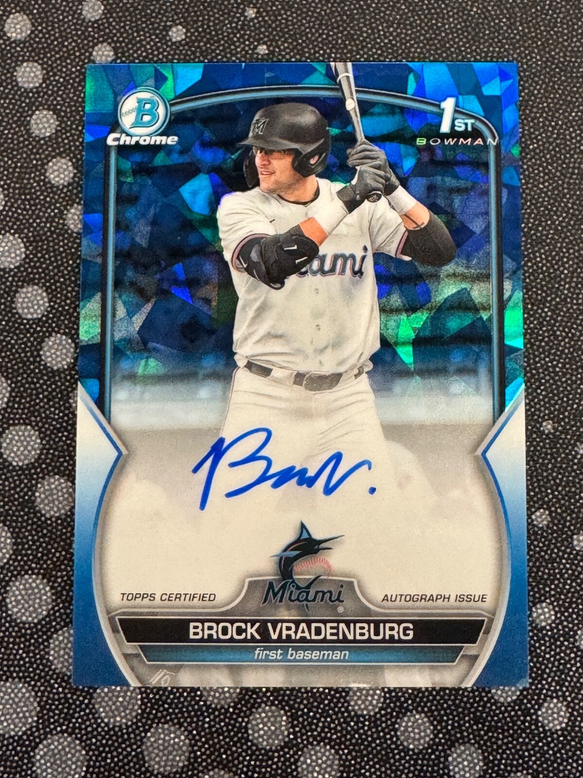 2023 Bowman Draft Sapphire Brock Vradenburg Auto /199 Miami Marlins #CDA-BV