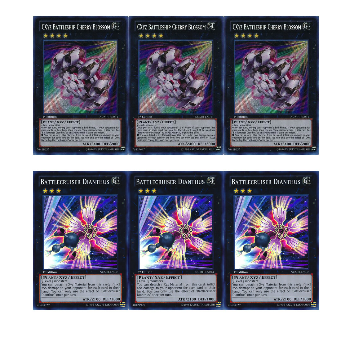 Yugioh CXYZ Battleship Cherry Blossom1st edition MINT NUMH set of 6 holo  cards | eBay