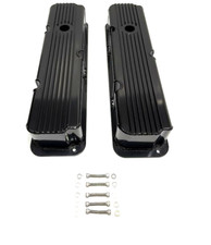 Ford Fe Finned Fabricated Black Tall Valve Covers Bbf 332 352 390 427 428